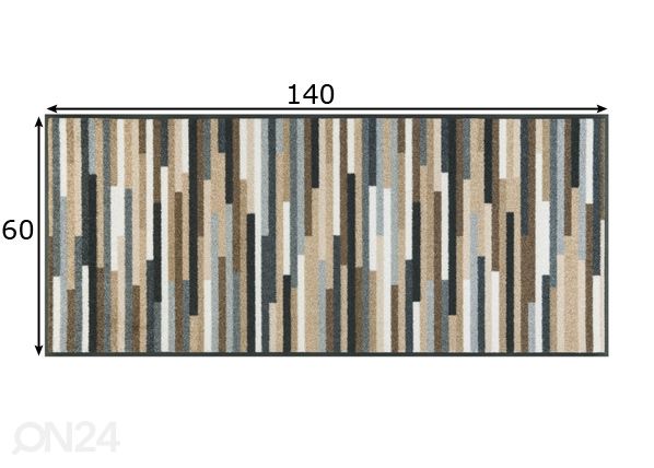 Vaip Mikado Stripes nature 60x140 cm mõõdud