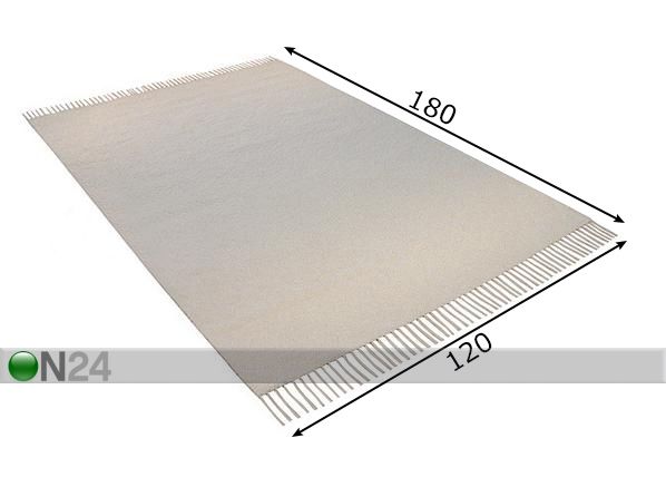 Vaip naturaalvalge 120x180 cm mõõdud