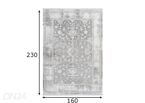 Vaip Pierre Cardin Opera Silver 160x230 cm mõõdud