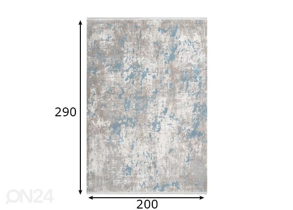 Vaip Pierre Cardin Opera Silver Blue 200x290 cm mõõdud