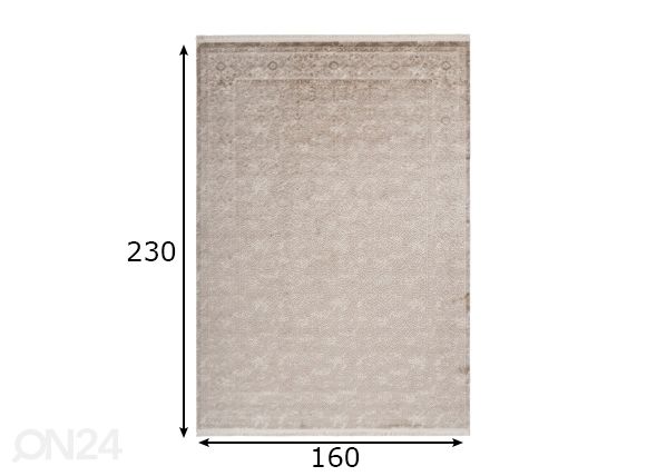 Vaip Pierre Cardin Vendome Beige 160x230 cm mõõdud