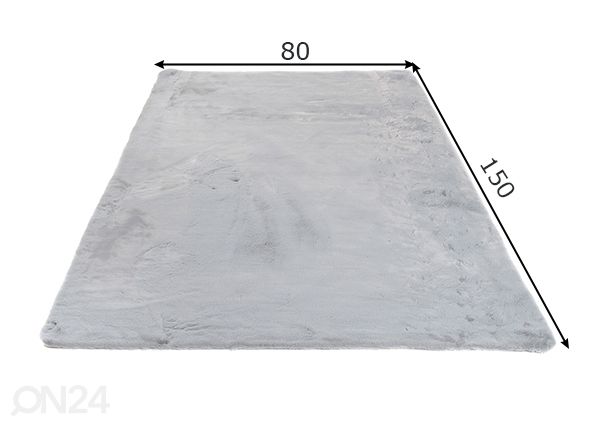 Vaip Rabbit fur 80x150 cm, helehall mõõdud