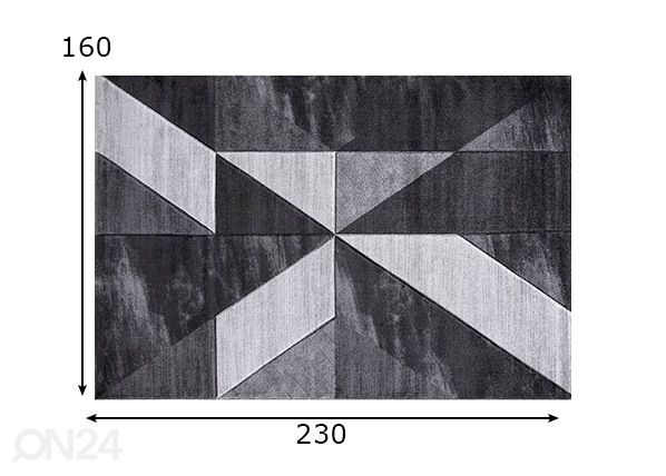 Vaip Relax Grey 160x230 cm mõõdud