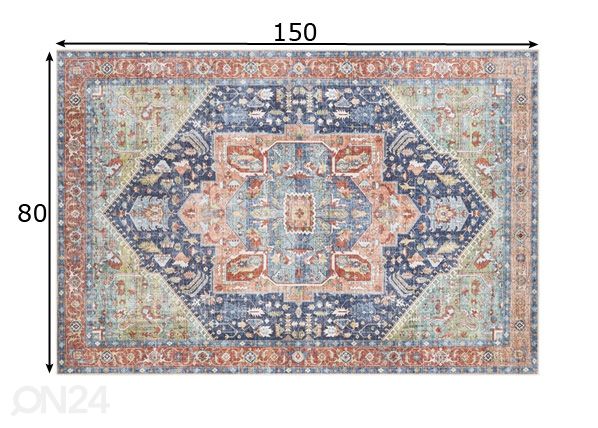 Vaip Rey Blue 80x150 cm mõõdud