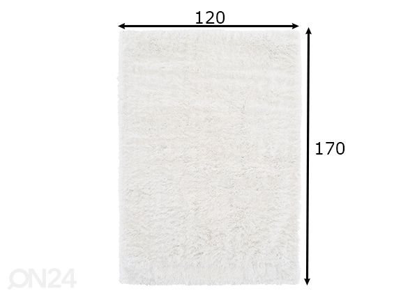 Vaip Rio 120x170 cm, valge mõõdud