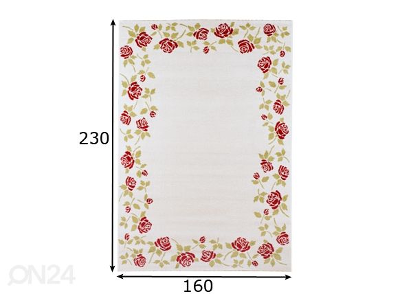Vaip Roosi 160x230 cm mõõdud