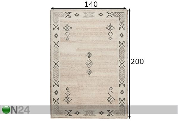 Vaip Royal Berber 140x200 cm mõõdud
