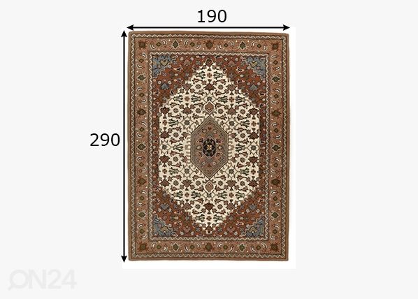 Vaip Royal Persian, 190x290 cm beež mõõdud