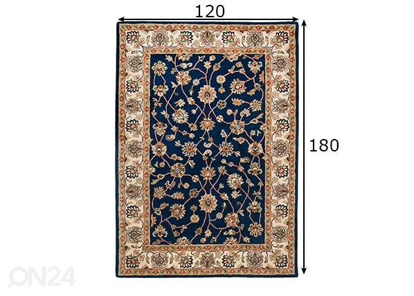 Vaip Royal Ziegler 120x180, sinine/kreemjas mõõdud
