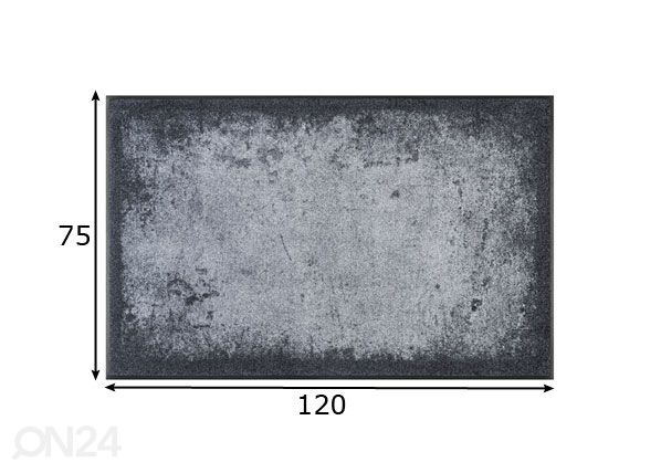 Vaip Shades of Grey 75x120 cm mõõdud