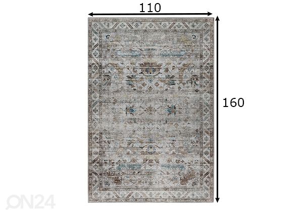 Vaip Sintra 110x160 cm, elevandiluu mõõdud