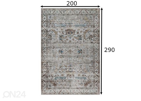 Vaip Sintra 200x290 cm, elevandiluu mõõdud