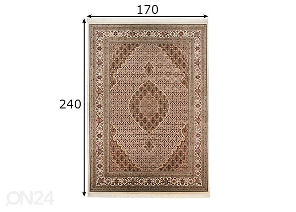 Vaip Sirsa Silk Tabriz Mahi 170x240 cm mõõdud