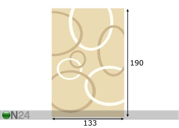 Vaip Structural Doris 133x190 cm mõõdud