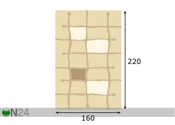Vaip Structural Edna 160x220 cm mõõdud