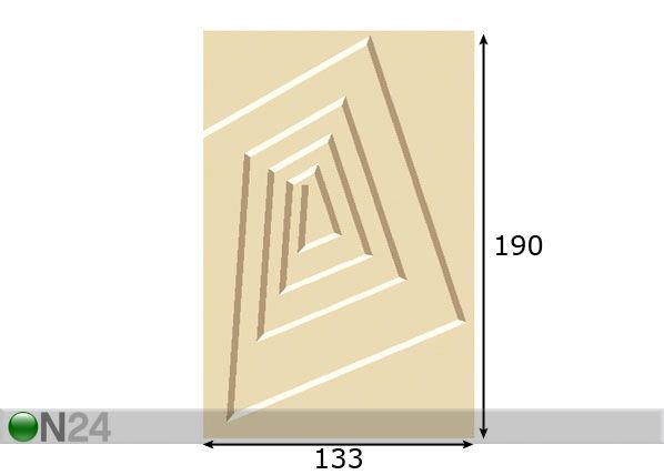 Vaip Structural Teddy 133x190 cm mõõdud