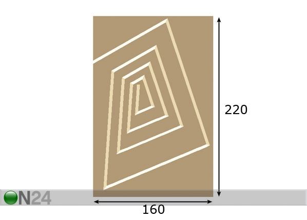 Vaip Structural Teddy 160x220 cm mõõdud