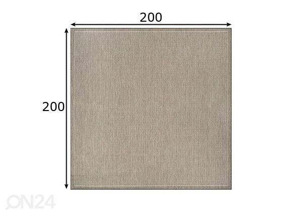 Vaip Tatami Taupe 200x200 cm mõõdud