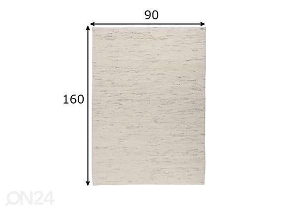 Vaip Taza Royal 90x160 cm jaspe mõõdud
