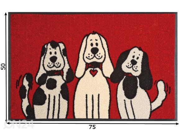 Vaip Three Dogs 50x75 cm mõõdud