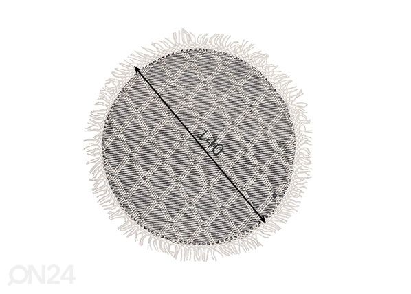 Vaip Tom Tailor Colored Macrame Ø140 cm naturaalne mõõdud