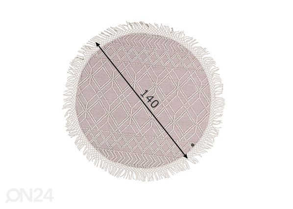 Vaip Tom Tailor Colored Macrame Ø140 cm roosa mõõdud