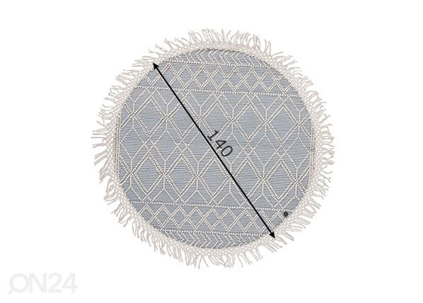 Vaip Tom Tailor Colored Macrame Ø140 cm sinine mõõdud