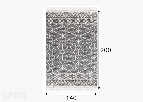 Vaip Tom Tailor Colored Macrame, 140x200 cm hall mõõdud