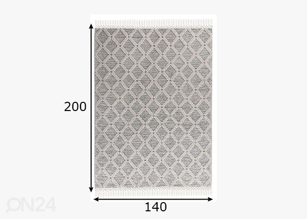 Vaip Tom Tailor Colored Macrame, 140x200 cm naturaalne mõõdud