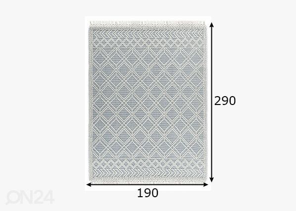 Vaip Tom Tailor Colored Macrame, 190x290 cm sinine mõõdud
