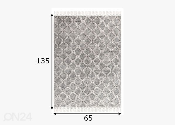 Vaip Tom Tailor Colored Macrame, 65x135 cm naturaalne mõõdud