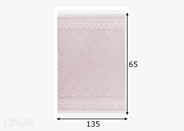 Vaip Tom Tailor Colored Macrame, 65x135 cm roosa mõõdud