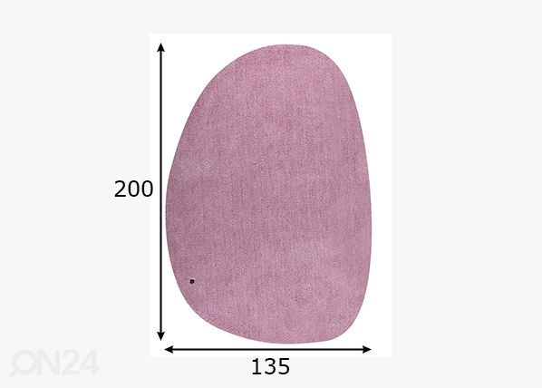 Vaip Tom Tailor Cozy Pebble, 135x200 cm roosa mõõdud