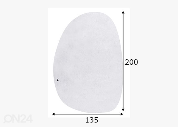 Vaip Tom Tailor Cozy Pebble, 135x200 cm valge mõõdud