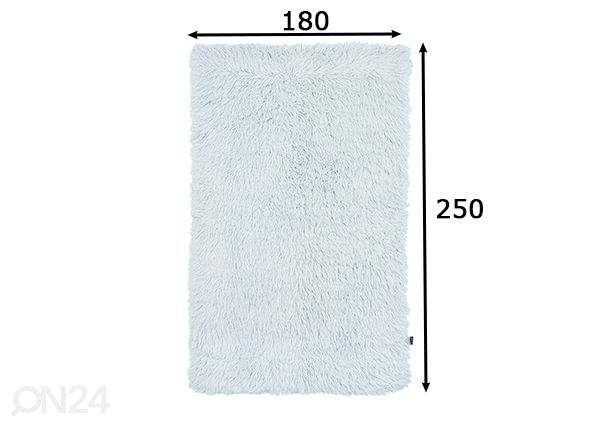 Vaip Tom Tailor Fluffy Uni 180x250 cm, helesinine mõõdud