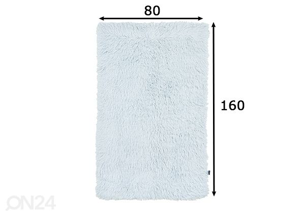 Vaip Tom Tailor Fluffy Uni 80x160 cm, helesinine mõõdud