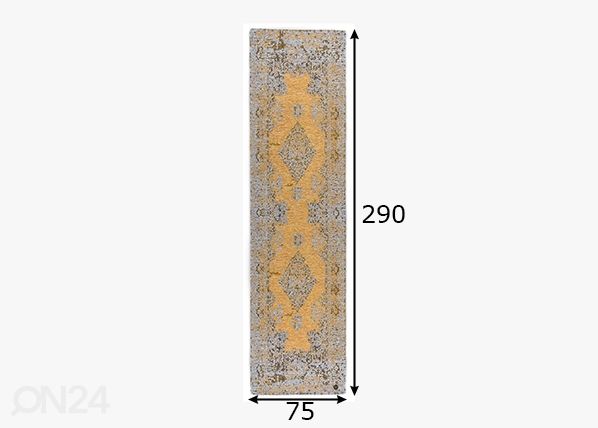 Vaip Tom Tailor Funky Orient Kirman, 75x290 cm kuld mõõdud