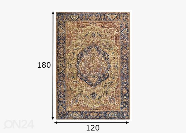 Vaip Tom Tailor Funky Outdoor Orient, 120x180 cm kuld mõõdud