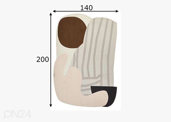 Vaip Tom Tailor Shapes, 140x200 cm hall/multi mõõdud