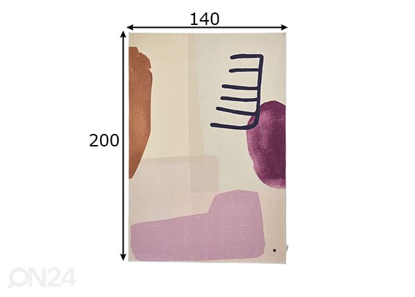 Vaip Tom Tailor Shapes, 140x200 cm lilla/multi mõõdud