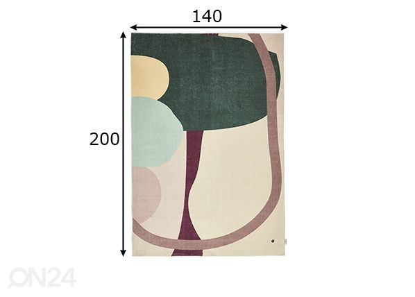 Vaip Tom Tailor Shapes, 140x200 cm roheline/multi mõõdud