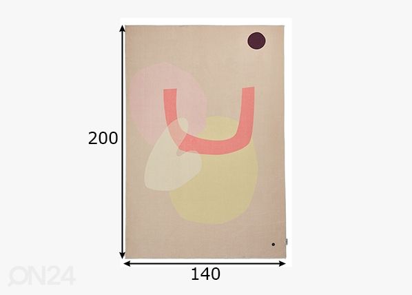 Vaip Tom Tailor Shapes, 140x200 cm roosa/multi mõõdud