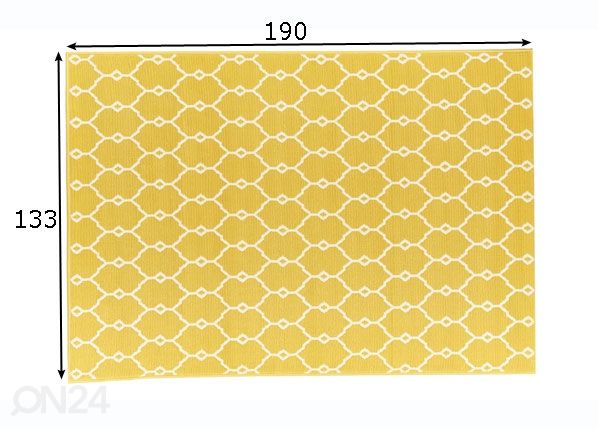 Vaip Trellis Yellow 133x190 cm mõõdud