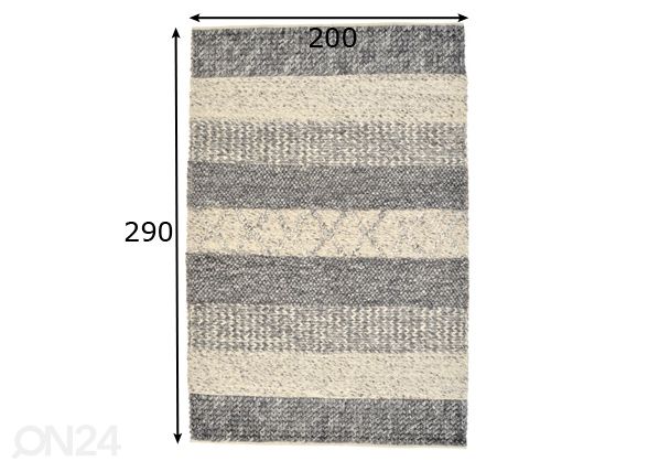 Vaip Trevo 200x290 cm mõõdud