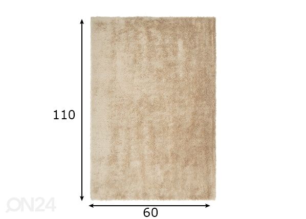 Vaip Velvet Ivory 60x110 cm mõõdud