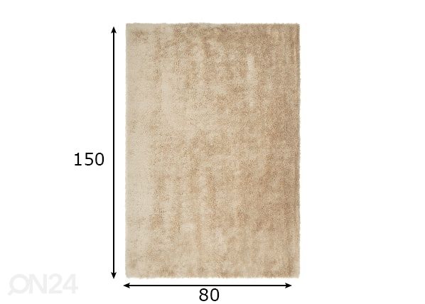 Vaip Velvet Ivory 80x150 cm mõõdud
