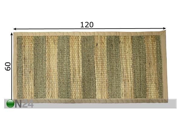Vaip vesihüatsint-mererohi 60x120 cm mõõdud