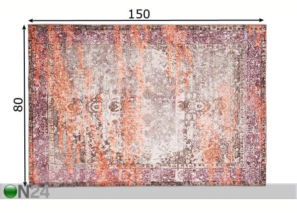 Vaip Vintage Beige Orange mõõdud