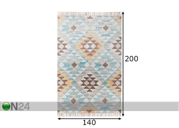 Vaip Vintage Check Kelim 140x200 cm mõõdud