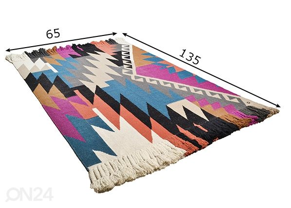 Vaip Vintage Funcky Kelim 65x135cm mõõdud
